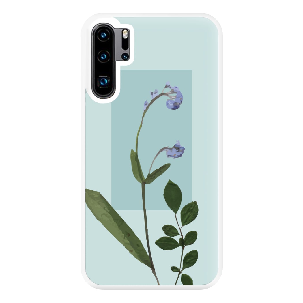 Abstract Blue Pressed Flower Phone Case for Huawei P30 Pro