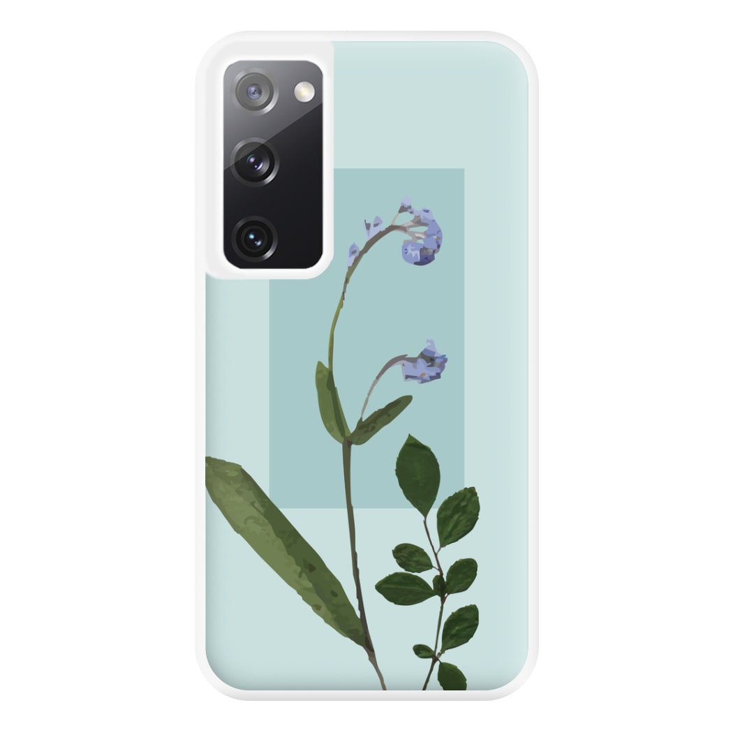 Abstract Blue Pressed Flower Phone Case for Galaxy S20FE