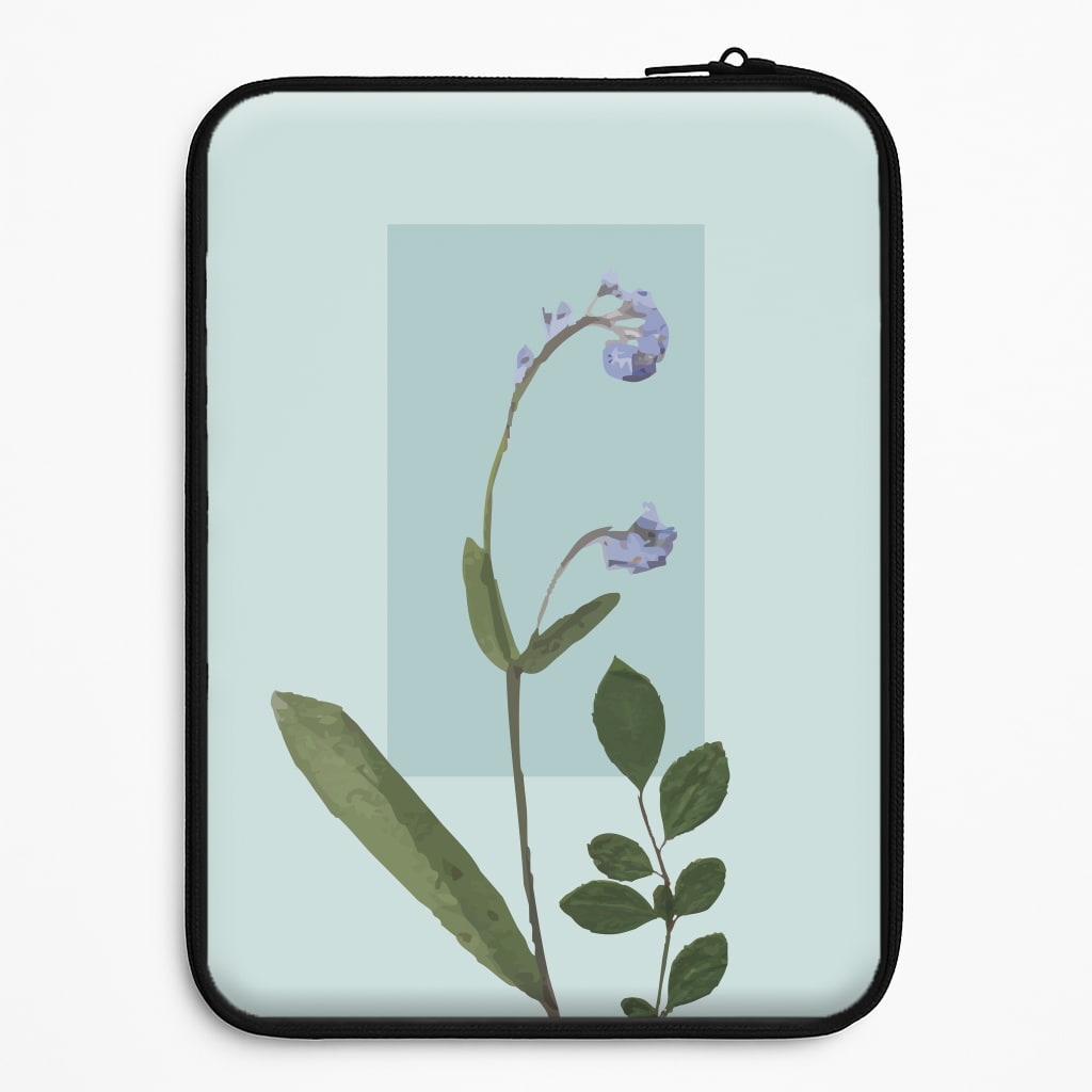 Abstract Blue Pressed Flower Universal Laptop Sleeve