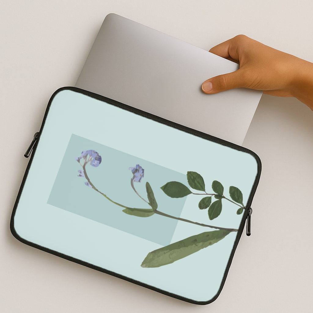 Abstract Blue Pressed Flower MacBook Case