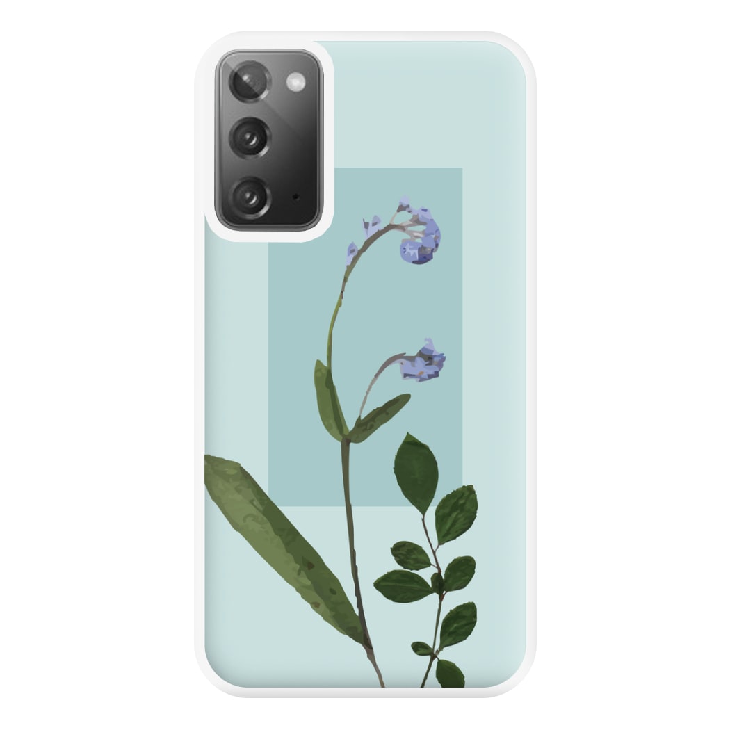 Abstract Blue Pressed Flower Phone Case for Galaxy Note 20 Ultra