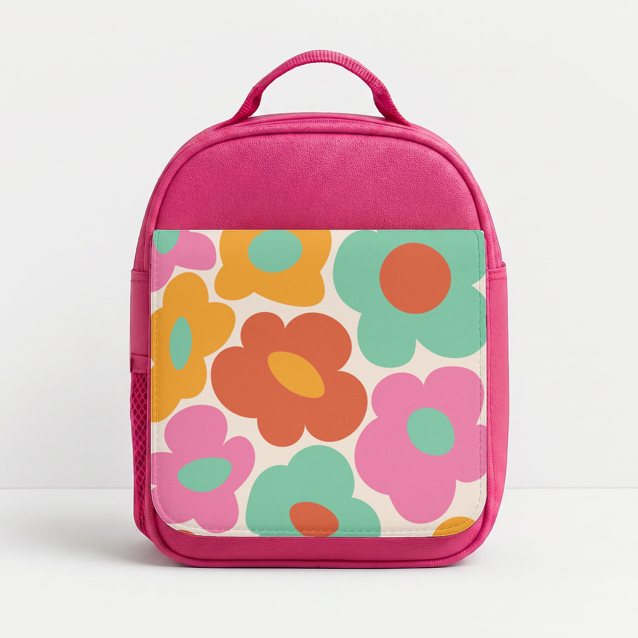 Abstract Trippy Retro Flowers Lunchbox - Pink