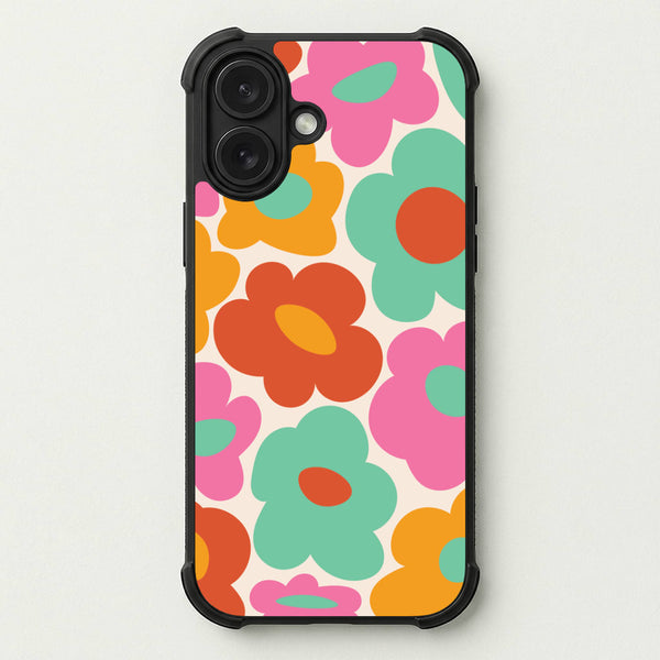 Abstract Trippy Retro Flowers Phone Case — Bumper case