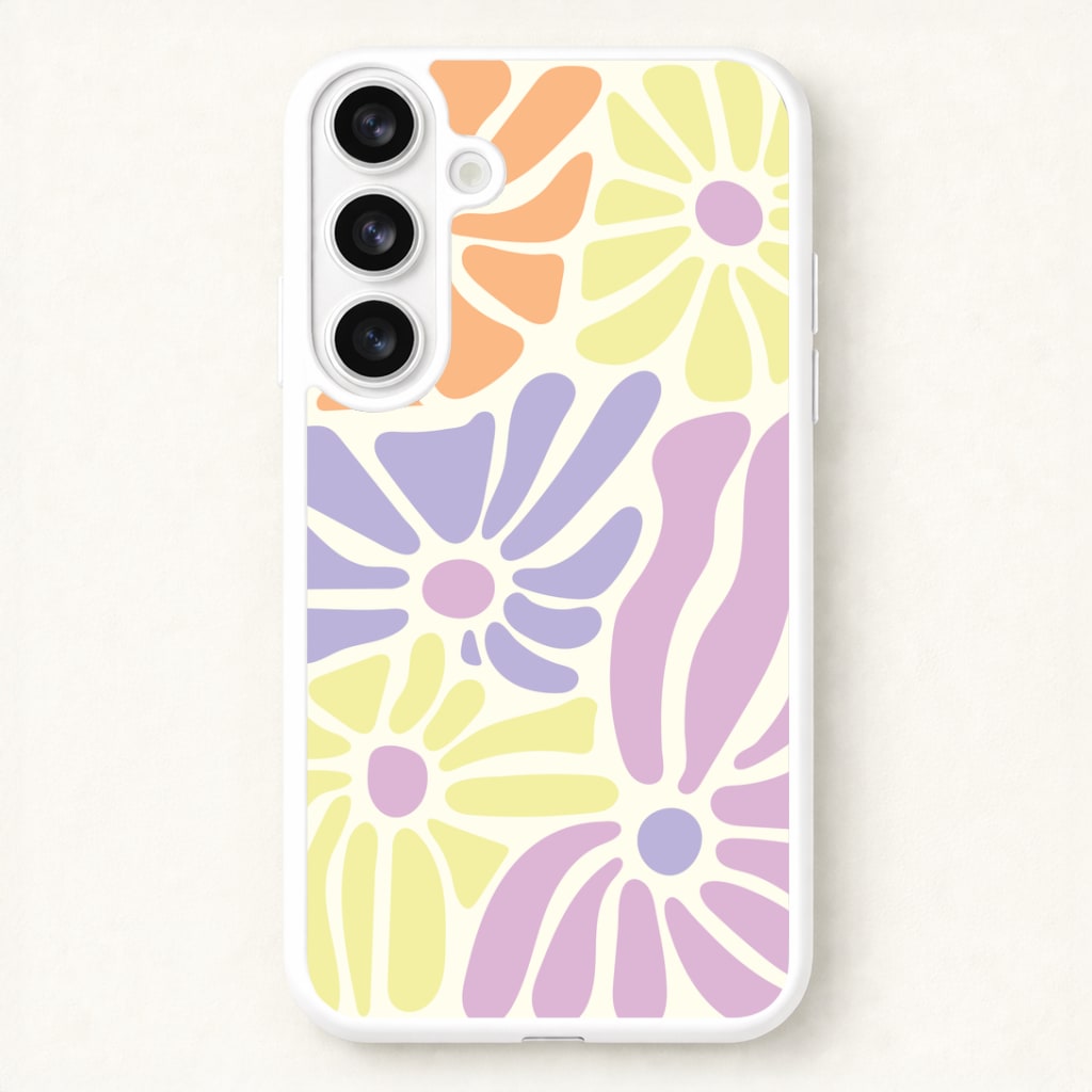 Pastel Abstract Flowers Phone Case for Galaxy S26