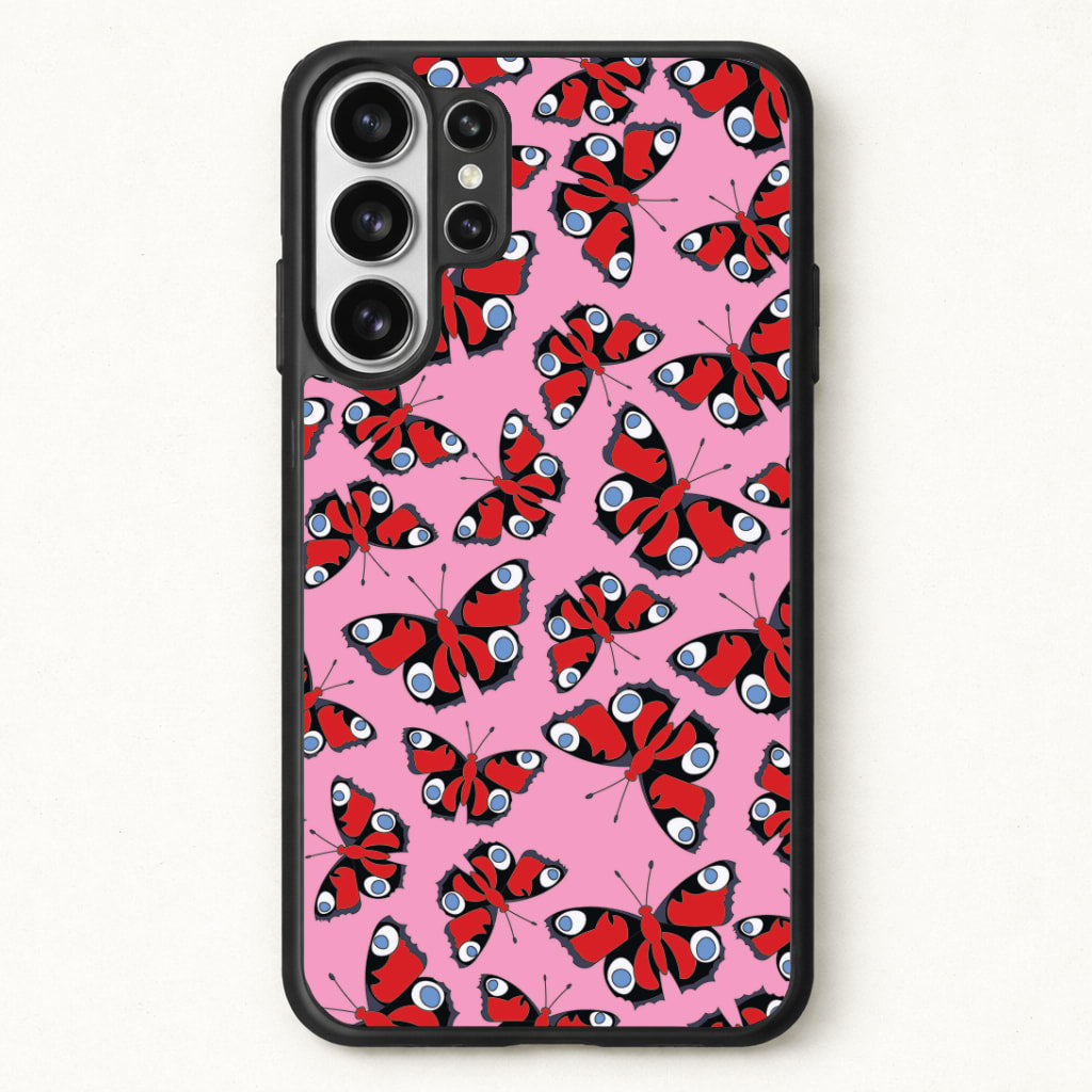 Red Butterfly - Butterfly Patterns Phone Case for Galaxy S26 Ultra