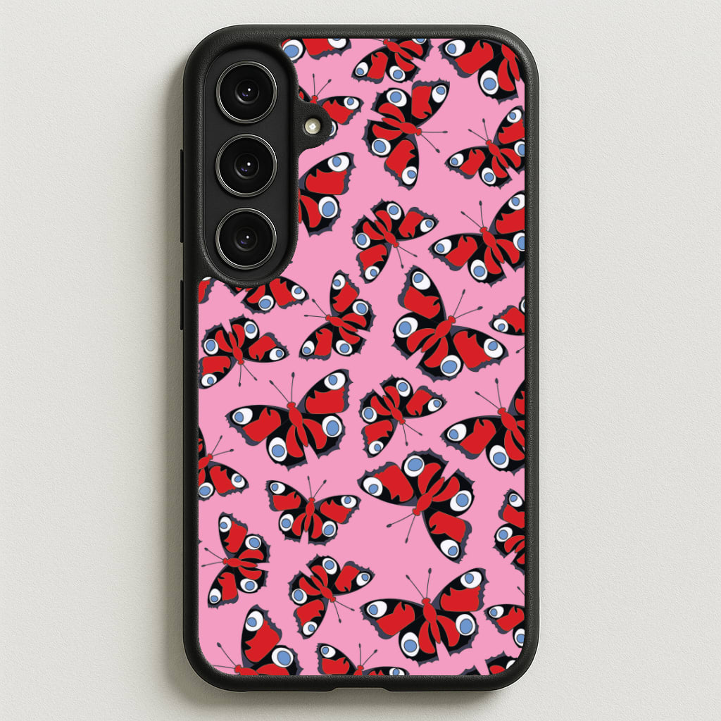 Red Butterfly - Butterfly Patterns Phone Case for Galaxy S25FE