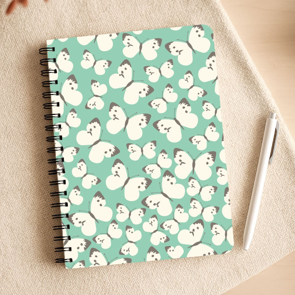 White Butterfly - Butterfly Patterns Notepad