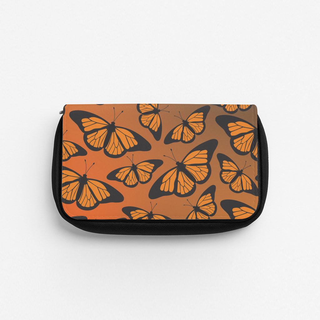 Orange Gradient Butterfly - Butterfly Patterns Pencil Case