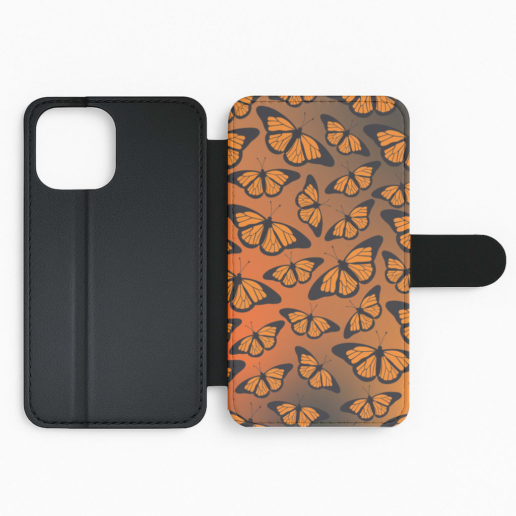 Orange Gradient Butterfly - Butterfly Patterns Flip Phone Case