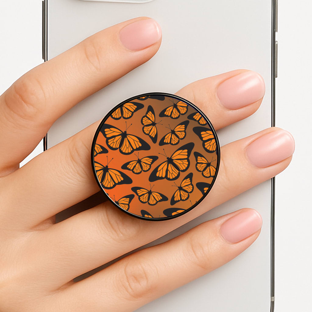 Orange Gradient Butterfly - Butterfly Patterns Phone Grip