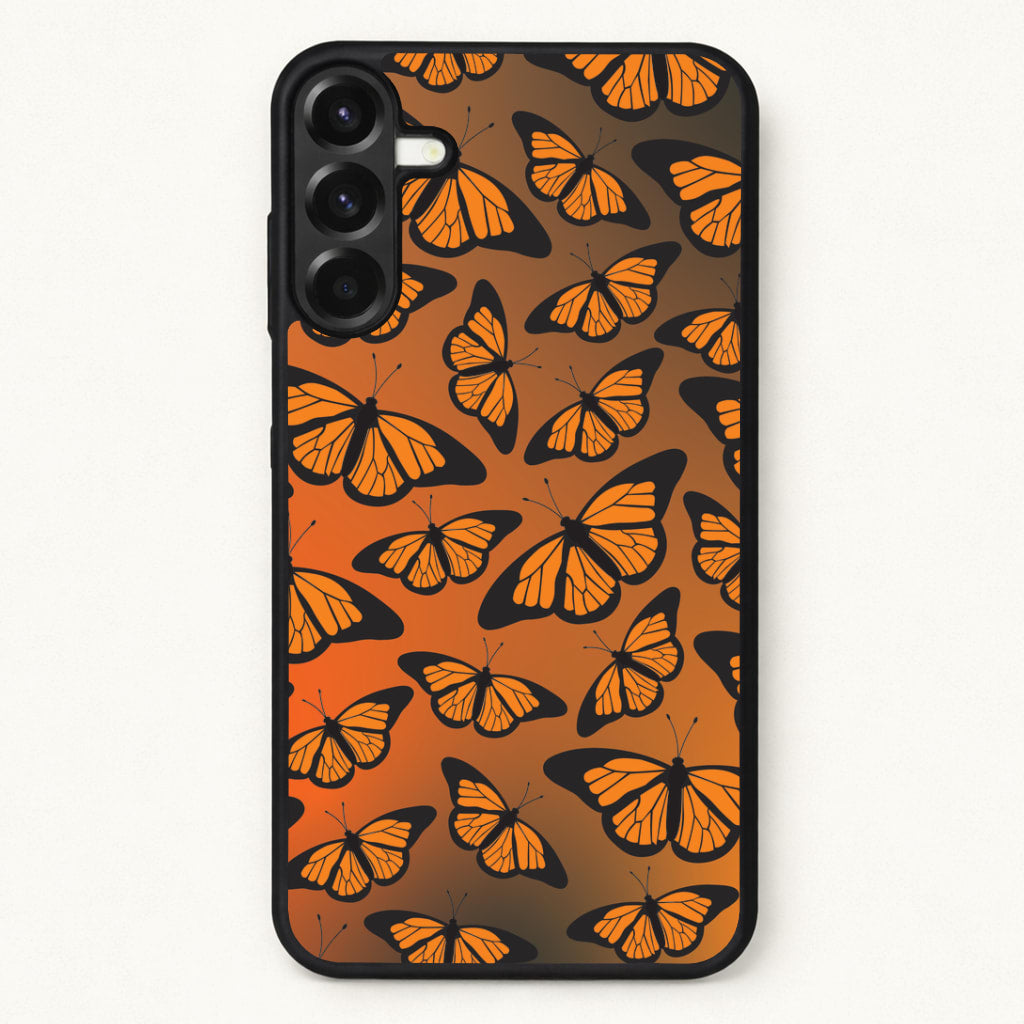 Orange Gradient Butterfly - Butterfly Patterns Phone Case for Galaxy A17