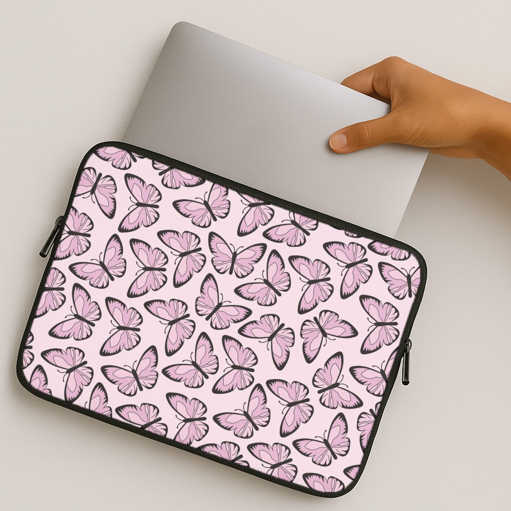 Pink And Black Butterfly - Butterfly Patterns MacBook Case