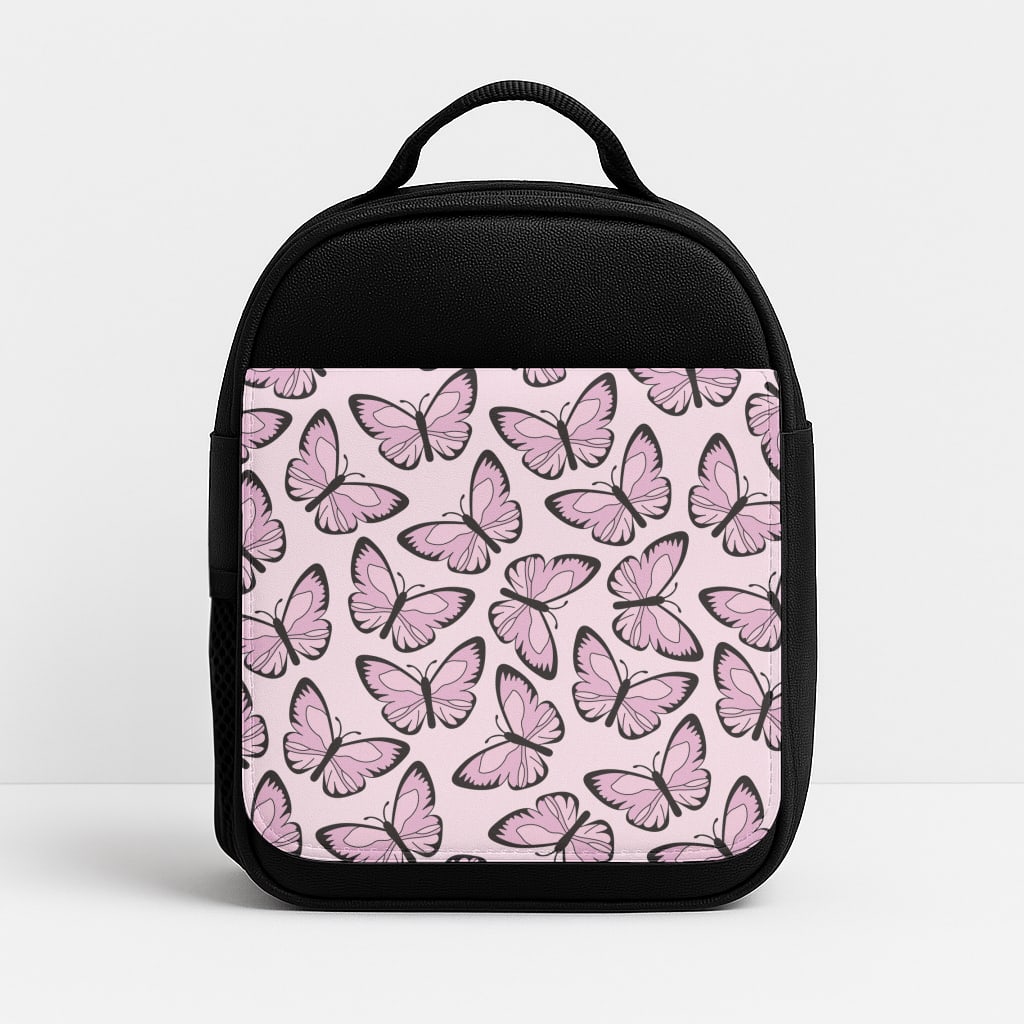 Pink And Black Butterfly - Butterfly Patterns Lunchbox