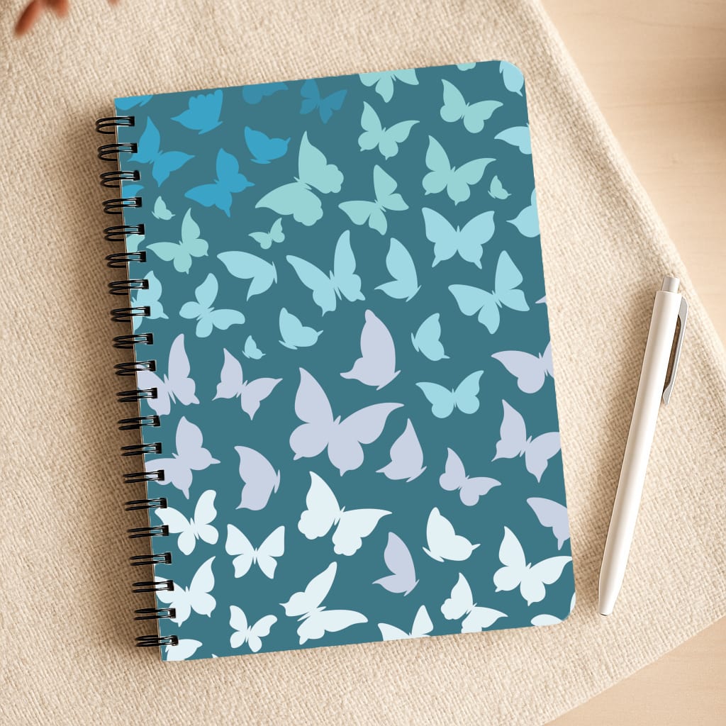 Blue Gradient Butterfly - Butterfly Patterns Notepad