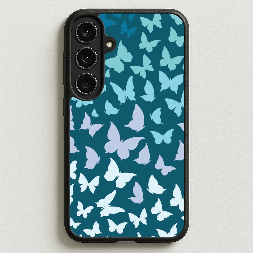 Blue Gradient Butterfly - Butterfly Patterns Phone Case for Galaxy S25FE
