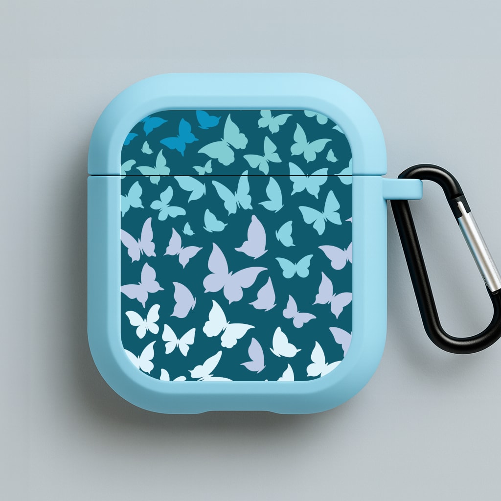 Blue Gradient Butterfly - Butterfly Patterns Blue AirPods Case