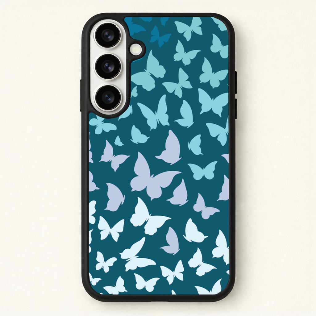 Blue Gradient Butterfly - Butterfly Patterns Phone Case for Galaxy S26 Plus