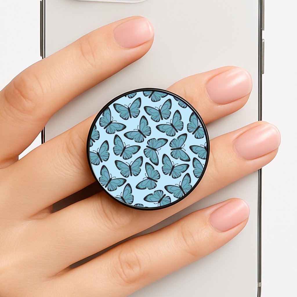 Blue Butterfly - Butterfly Patterns Phone Grip