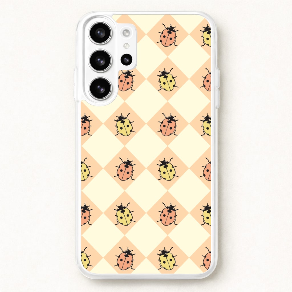 Argyle Ladybugs Pattern Phone Case for Galaxy S26 Ultra