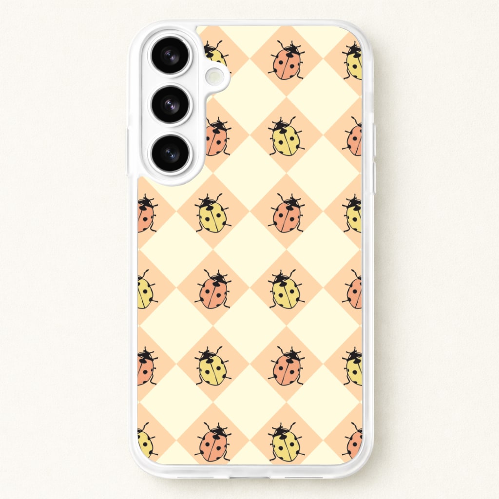 Argyle Ladybugs Pattern Phone Case for Galaxy S26 Plus
