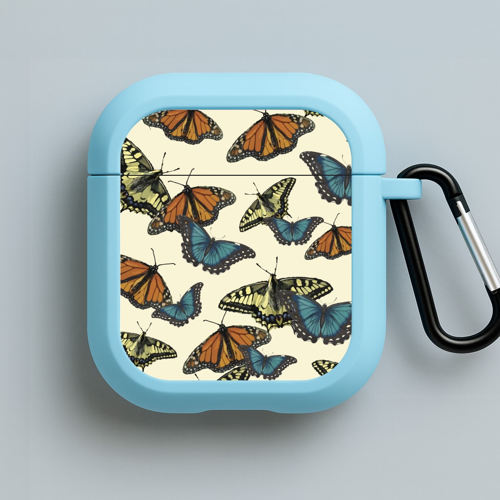Butterfly Assortment Pattern Blue AirPods Case