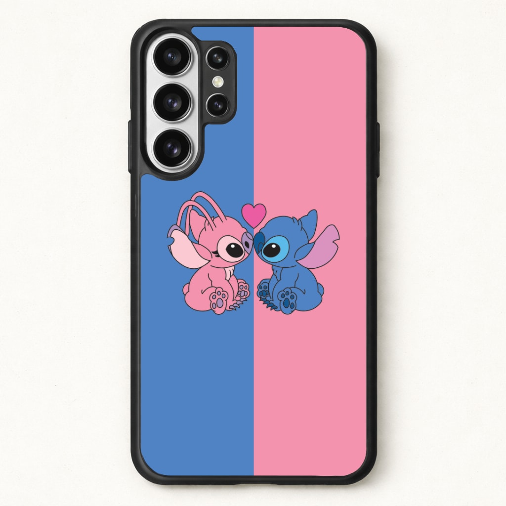 Angel And Blue Alien - Pink Alien Phone Case for Galaxy S26 Ultra