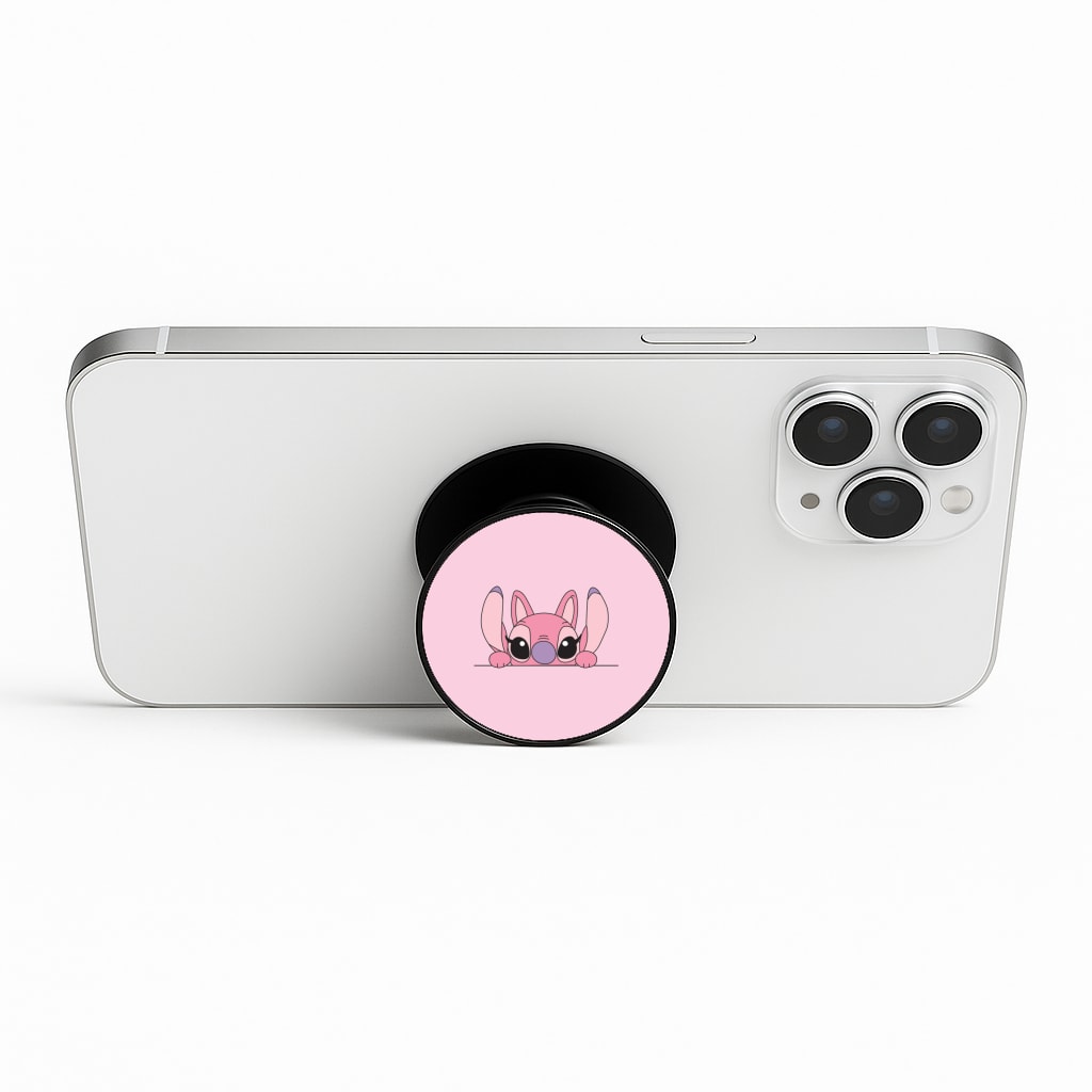 Angel Leaning - Pink Alien Phone Stand