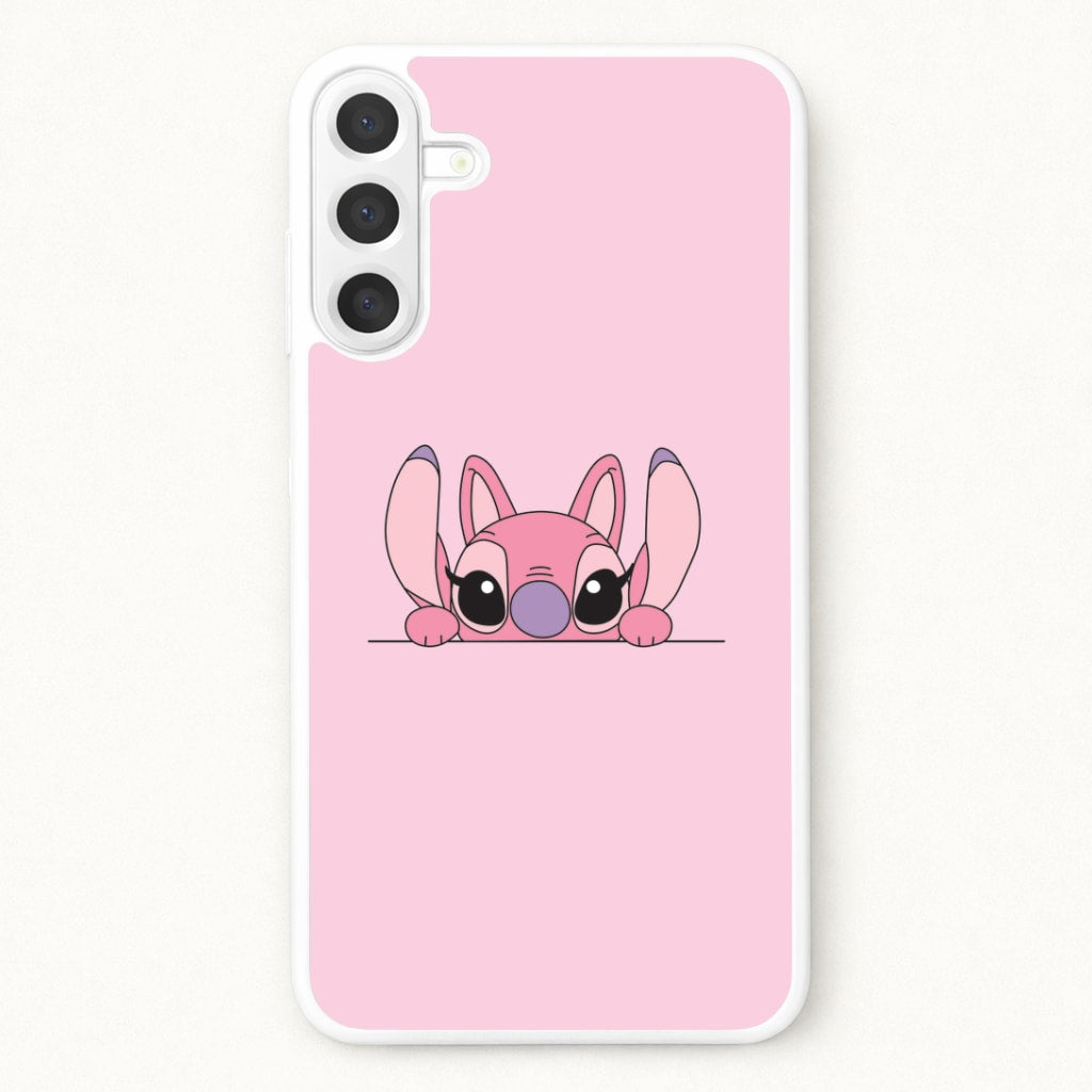 Angel Leaning - Pink Alien Phone Case for Galaxy A57