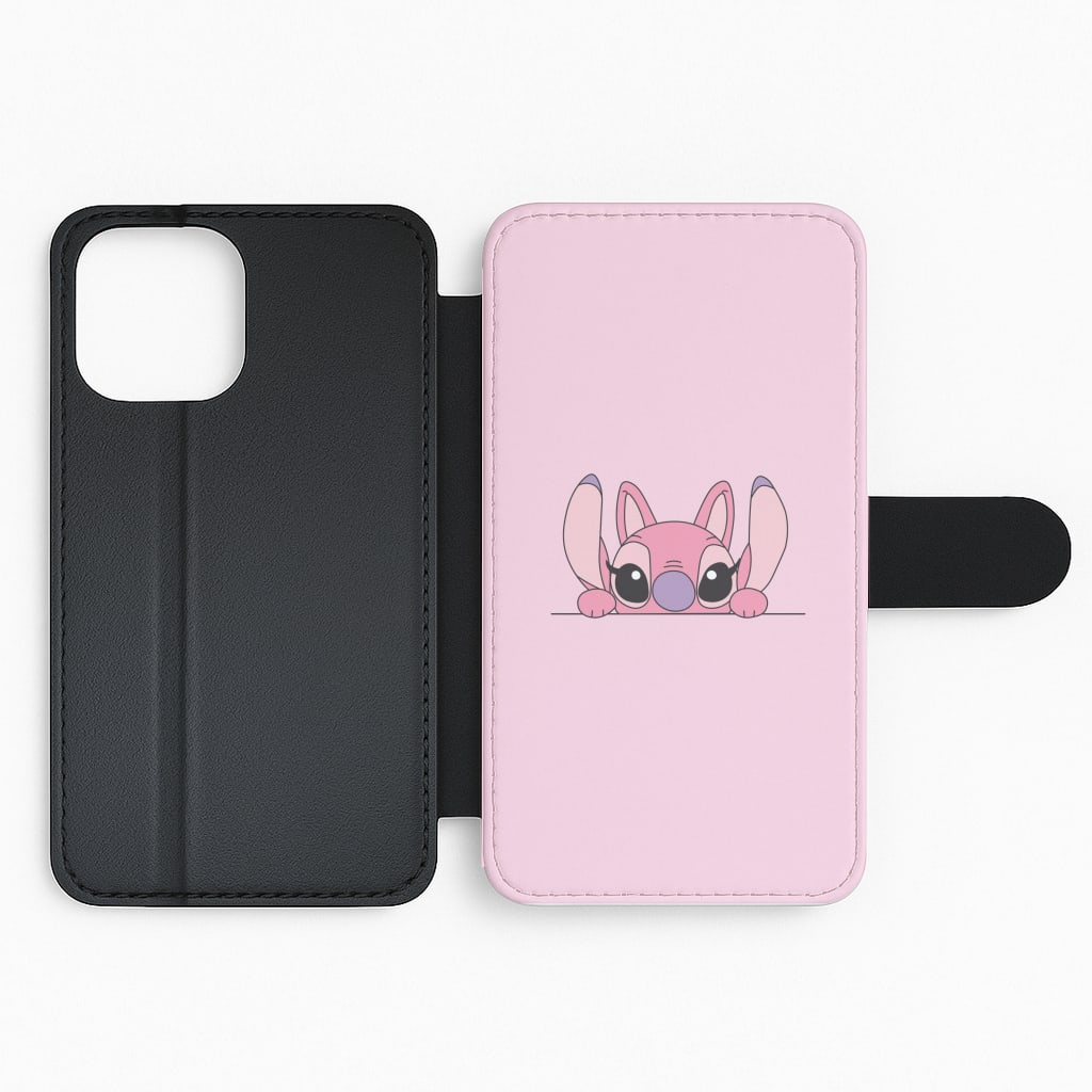 Angel Leaning - Pink Alien Flip Phone Case