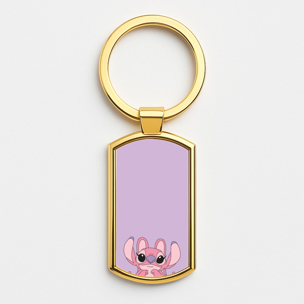 Gazing - Pink Alien Gold Keyring