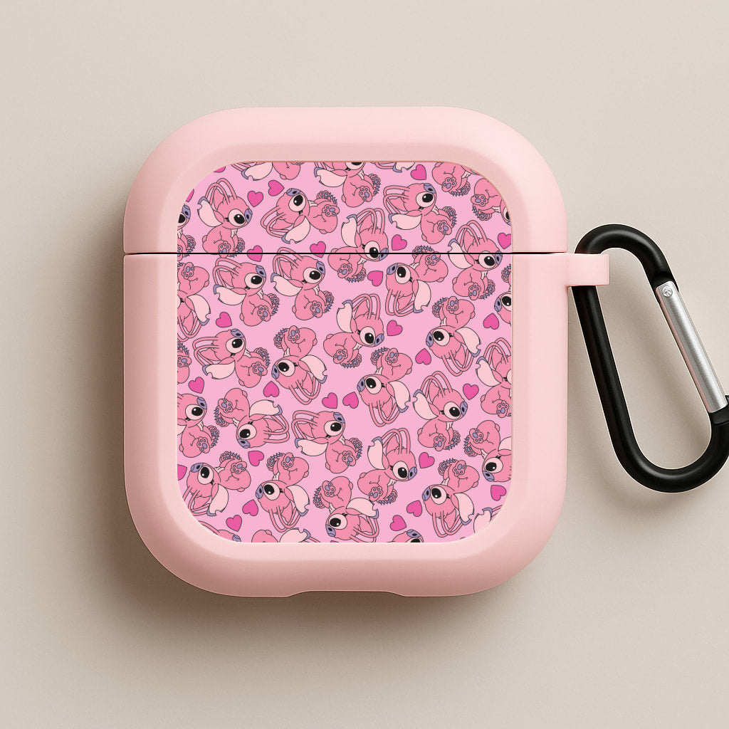 Love Heart Pattern - Pink Alien Pink AirPods Case
