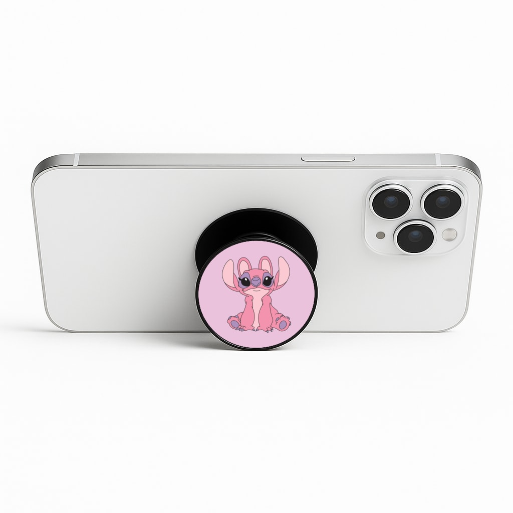 Sitting Down - Pink Alien Phone Stand