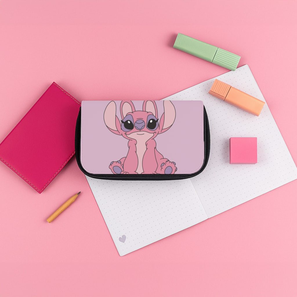 Sitting Down - Pink Alien Pencil Case