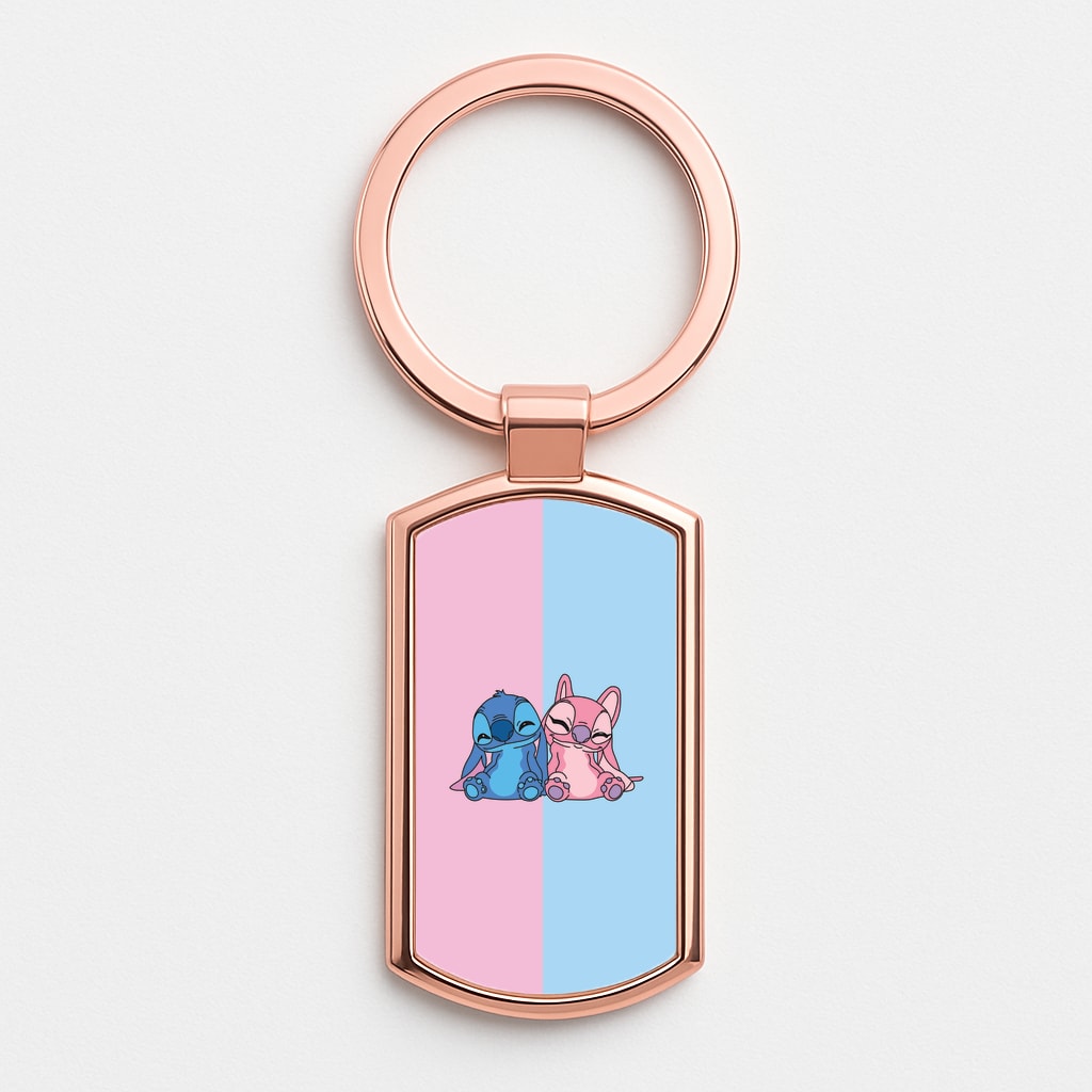 Best Friends - Pink Alien Rose Gold Keyring
