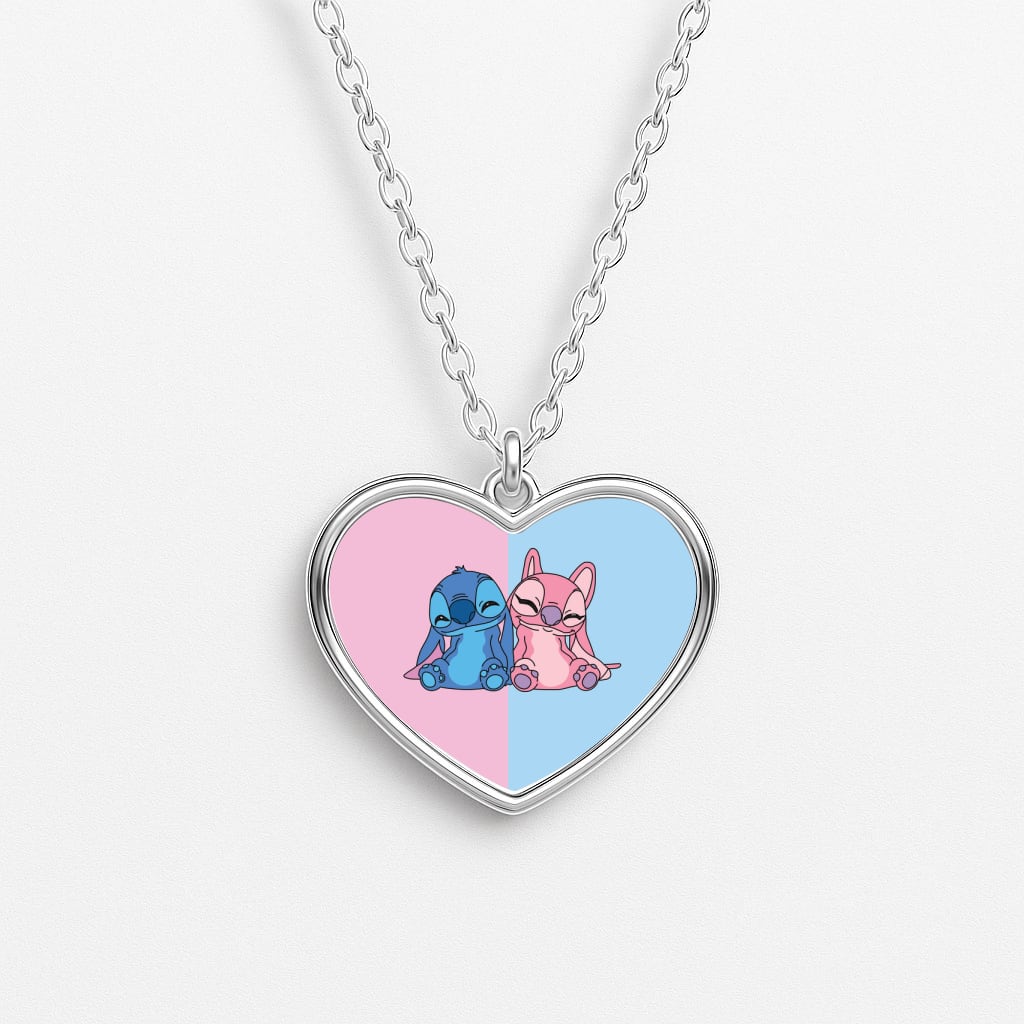 Best Friends - Pink Alien Heart Necklace