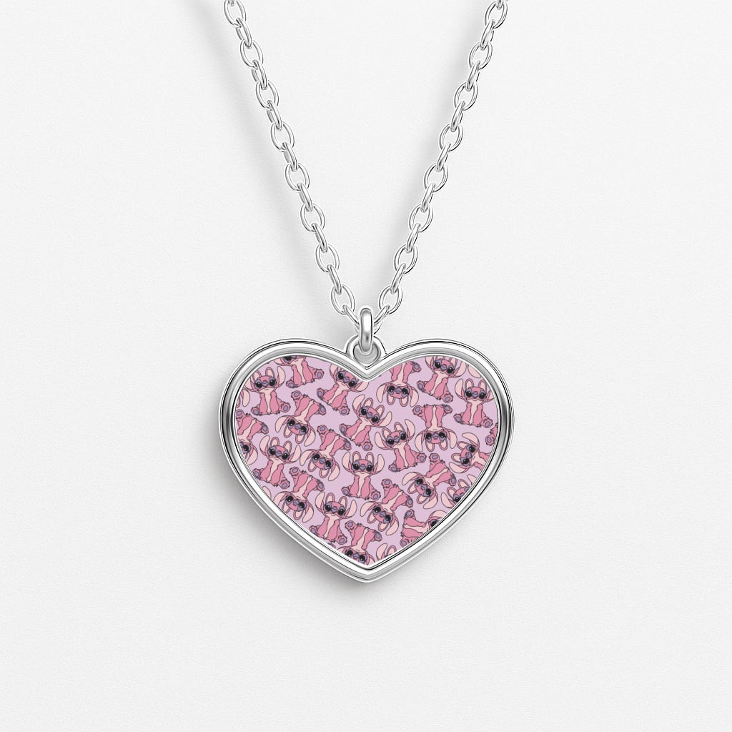 Angel Pink Alien Pattern Necklace