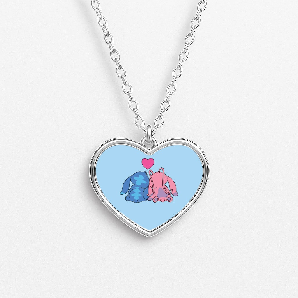 In Love - Pink Alien Heart Necklace