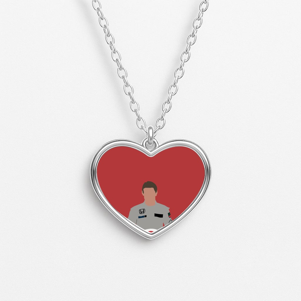 Button - F1 Heart Necklace