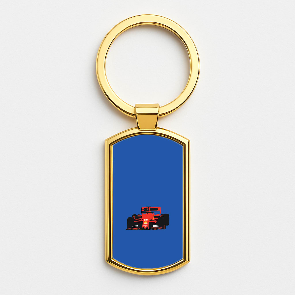 F1 Car Gold Keyring