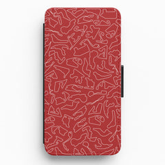Track Outlines Red Flip / Wallet Phone Case
