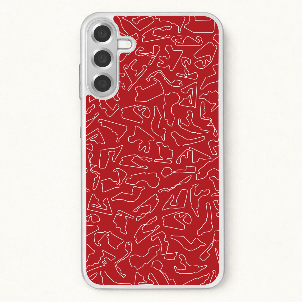 Track Outlines Red Phone Case for Galaxy A37