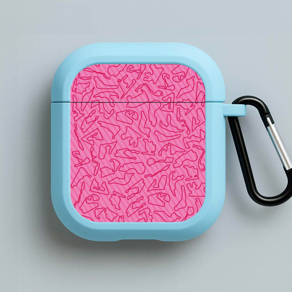 Track Outlines Pink Blue AirPods Case