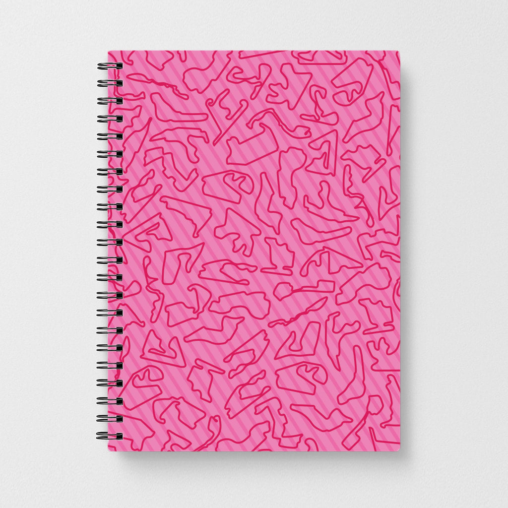 Track Outlines Pink Notebook
