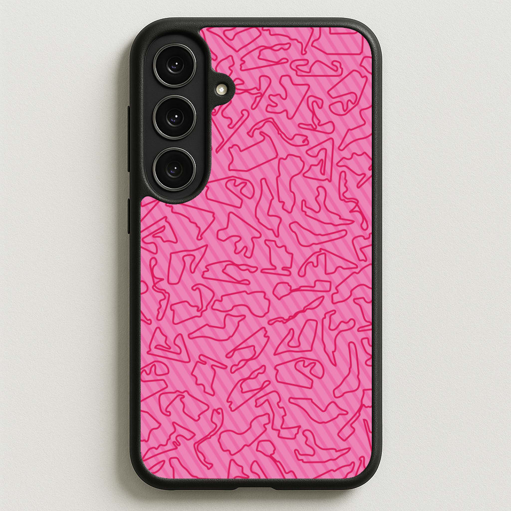 Track Outlines Pink Phone Case for Galaxy S25FE