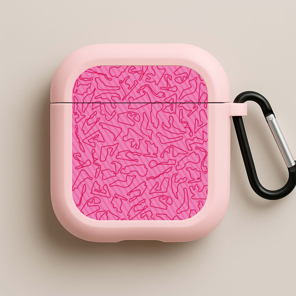 Track Outlines Pink Pink AirPods Case