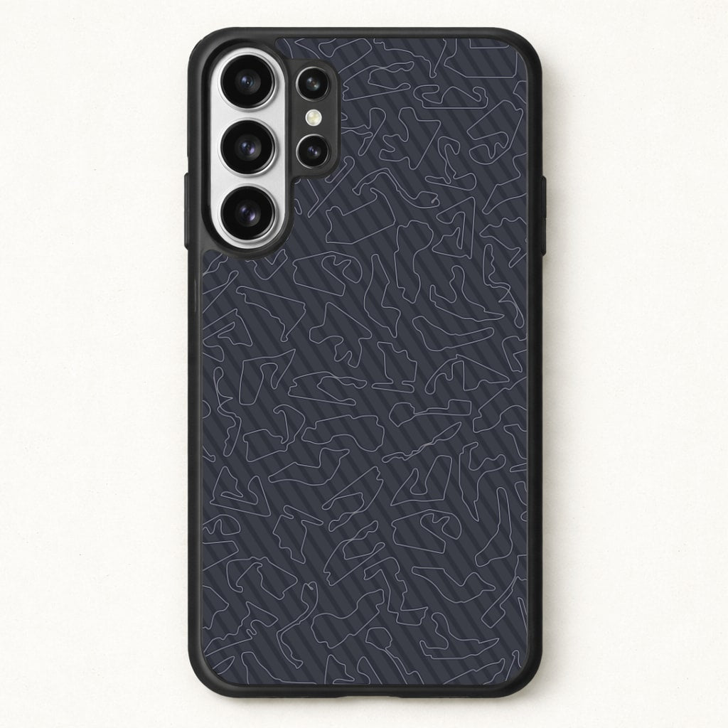 Track Outlines Gray Phone Case for Galaxy S26 Ultra