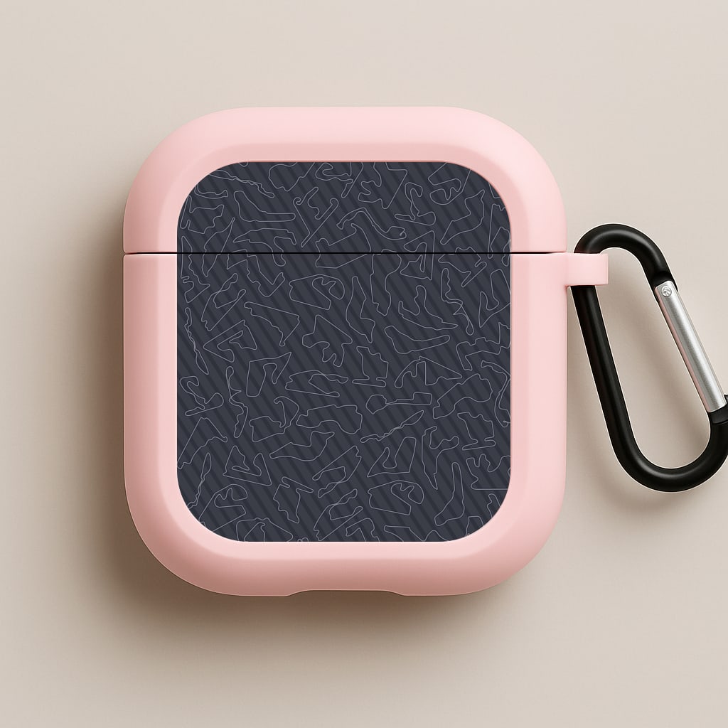 Track Outlines Gray Pink AirPods Case