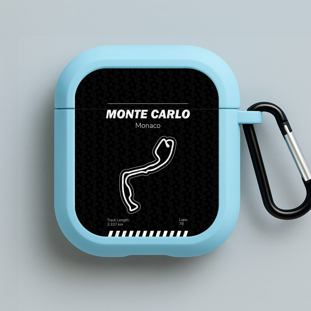 Monte Carlo Circuit Blue AirPods Case