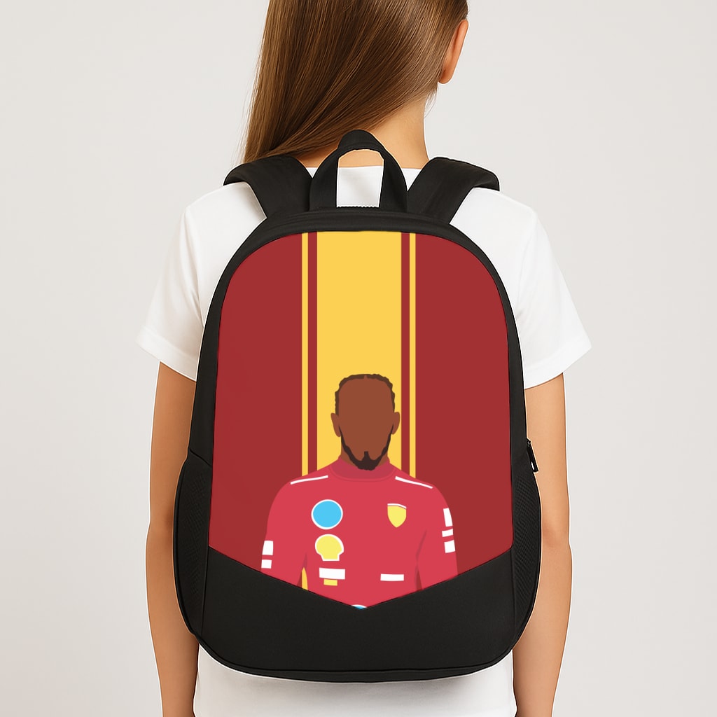 Hamilton In Red Large School Bag