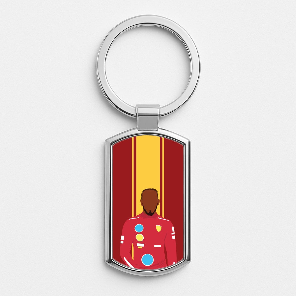 Hamilton In Red Silver Keyring